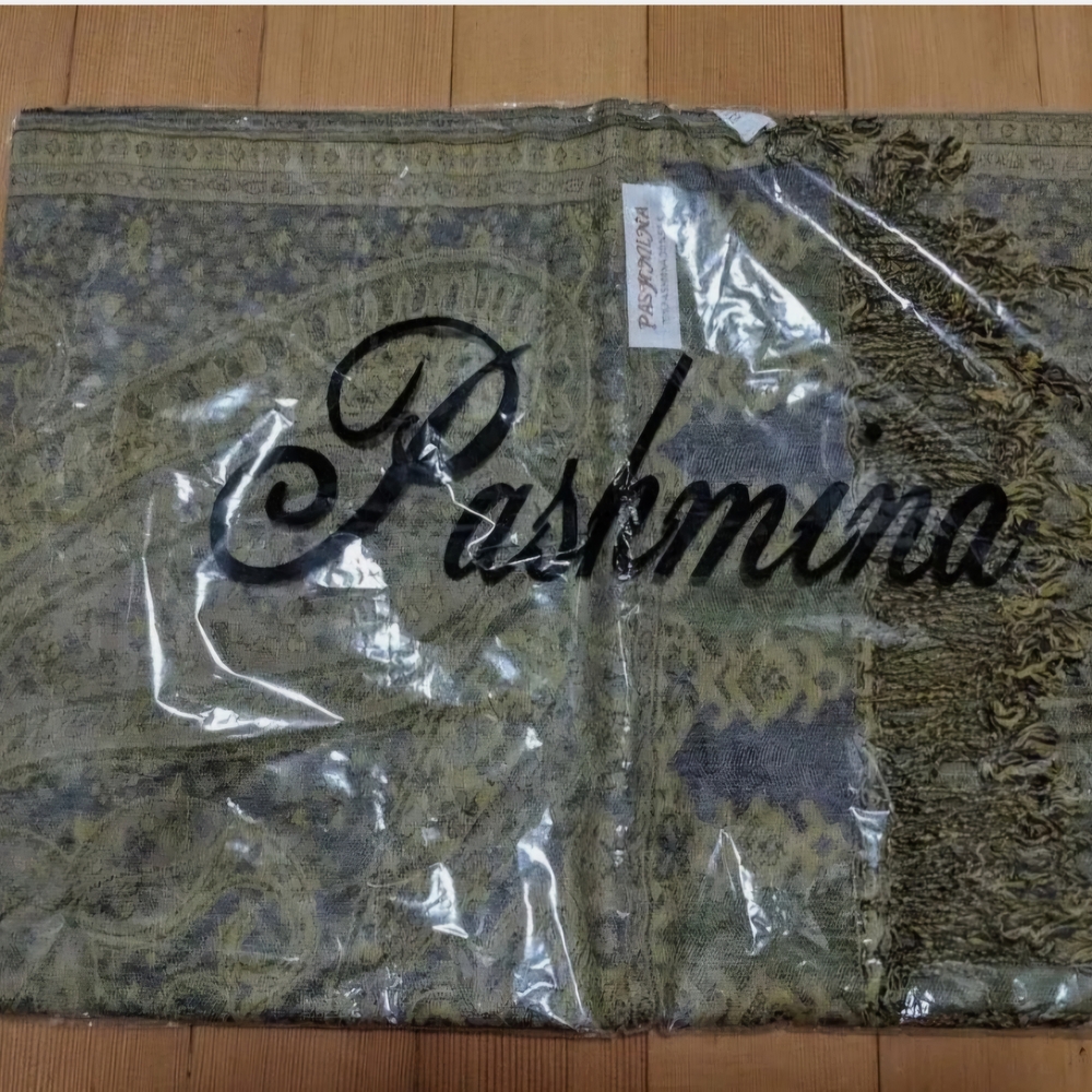 Pashmina Olive and Gray Scarf